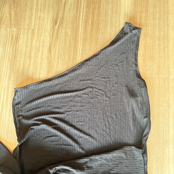 One-Shoulder Black Sheer Swimsuit Cover-Up - Picture 3 of 3